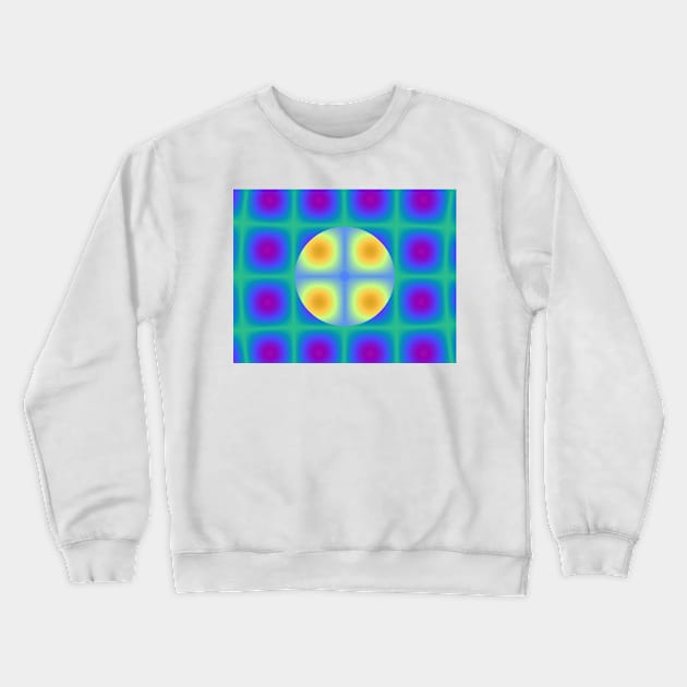 Pink and Yellow Fractal Dots and Squares Crewneck Sweatshirt by sciencenotes